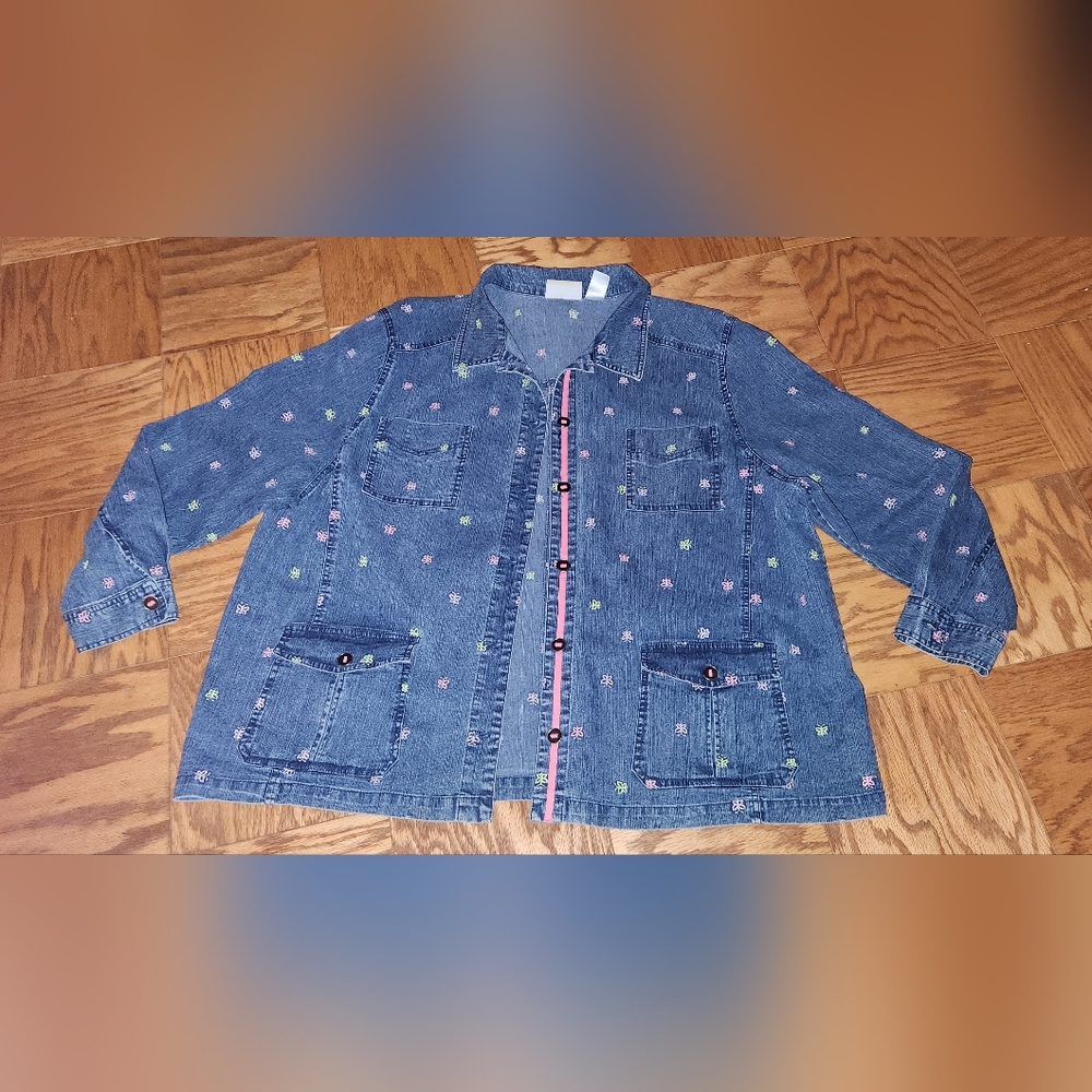 Alfred dunner demin jacket ( butterfly embroidery)